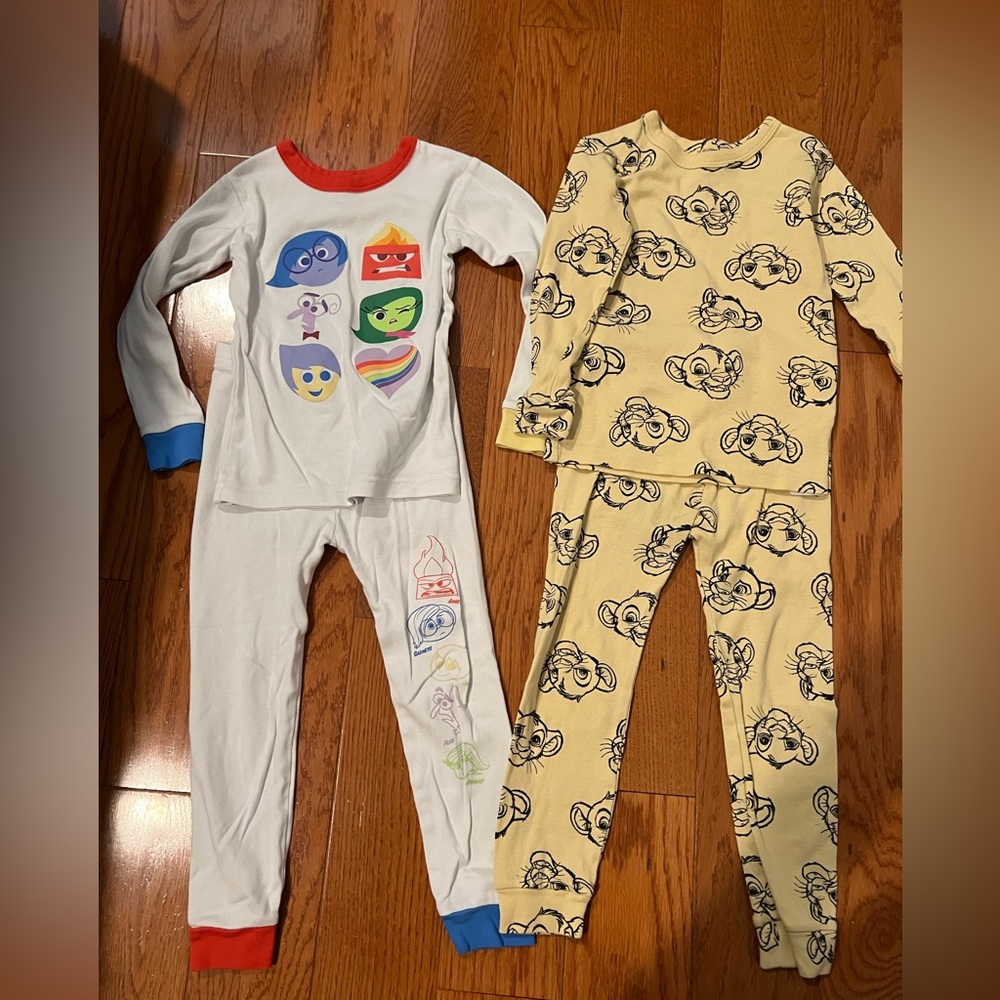 GAP Disney Simba and Inside Out Pajama sets like new